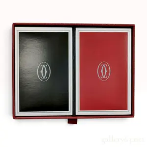 Cartier Red and Black Playing Card Double Set with Box