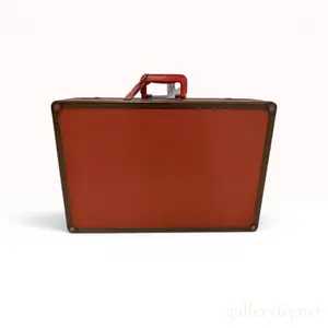 Louis Vuitton Mid 20th c. Vintage Hard-Sided Suitcase in Red Grained Leather