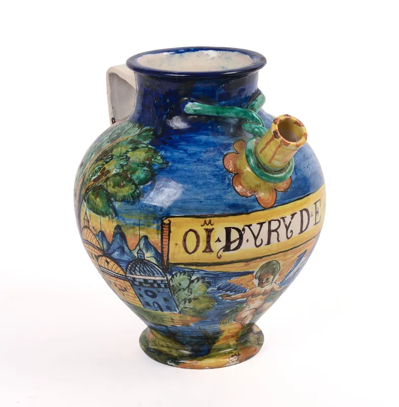 Italian Majolica Apothecary Jar. from auction in Freeport, Maine — image 4