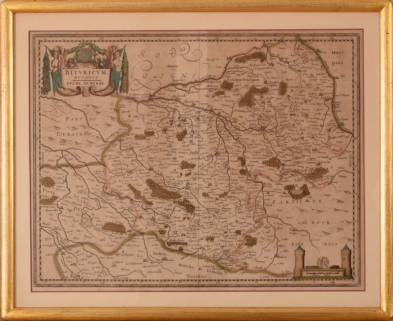 17th Century Map of the Duche of Berri. from auction in Freeport, Maine — image 9