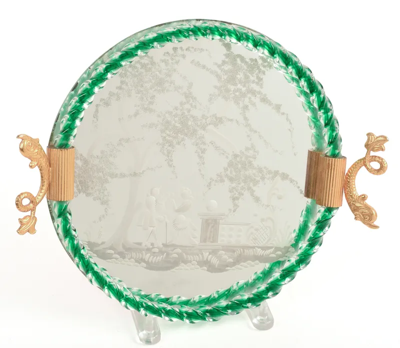 Murano Glass Mirrored Tray. from auction in Freeport, Maine — image 39