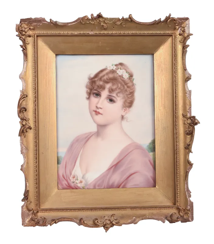 KPM Porcelain Portrait Plaque. from auction in Freeport, Maine — image 38
