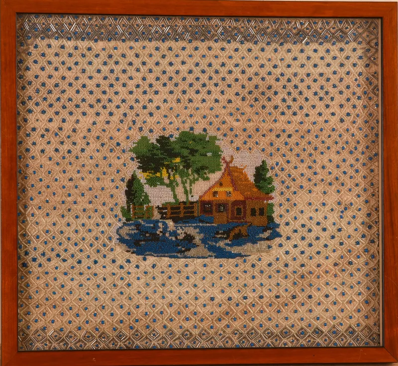 Antique Beaded Landscape. from auction in Freeport, Maine — image 45