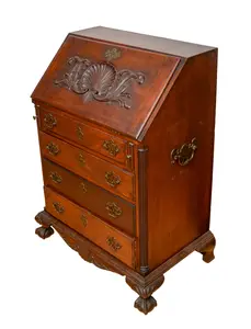 DIMINUTIVE CHIPPENDALE STYLE SLANT FRONT DESK.