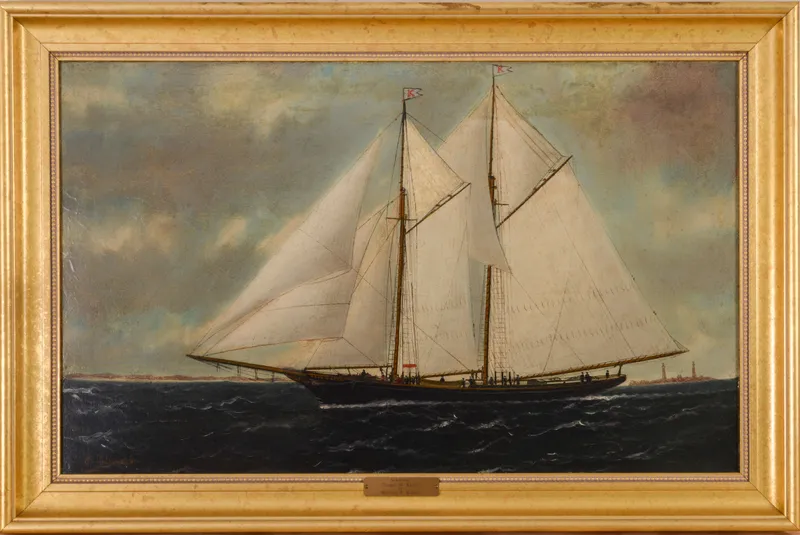 WILLIAM P. STUBBS (1842-1909). THE SCHOONER JOHN M. KEEN. from auction in Freeport, Maine — image 7