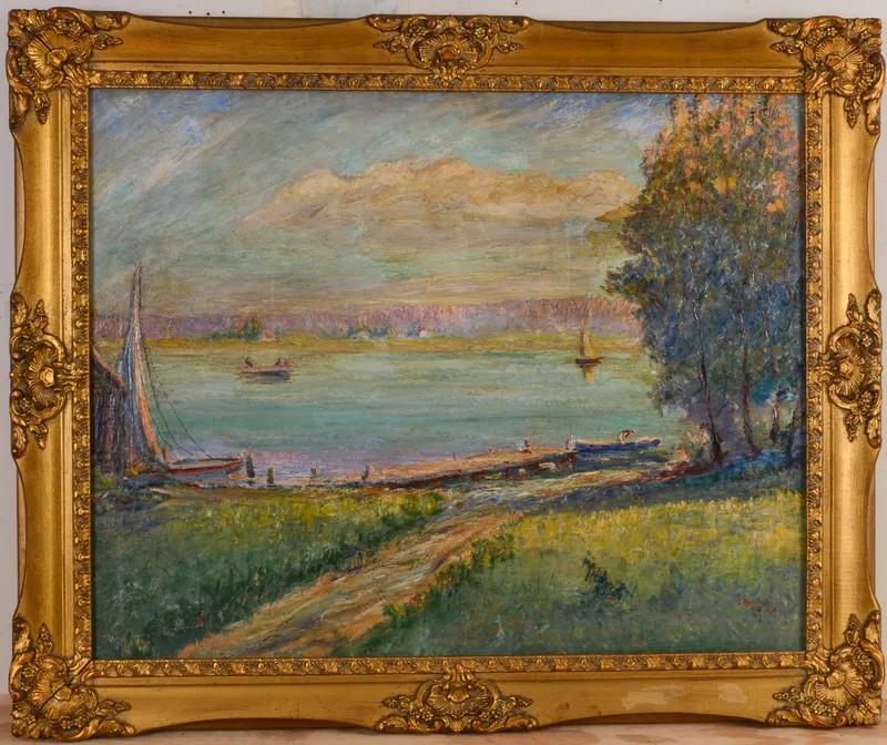 DAVID ROSENTHAL (1976-1949). CROOKED LAKE. from auction in Freeport, Maine — image 11