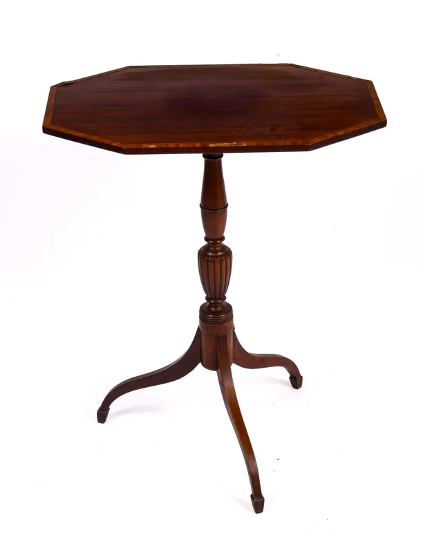 19TH CENTURY NEW ENGLAND TILT-TOP TEA TABLE. from auction in Freeport, Maine — image 36