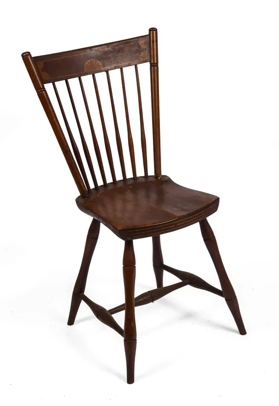 INLAID WINDSOR SIDE CHAIR. from auction in Freeport, Maine — image 42