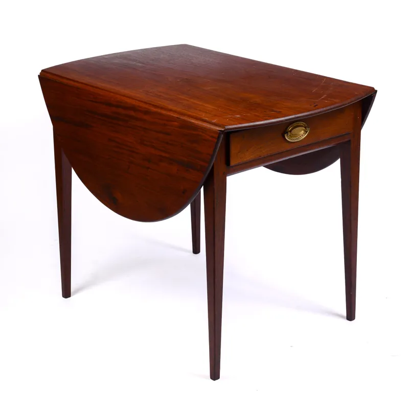 HEPPLEWHITE MAHOGANY PEMBROKE TABLE. from auction in Freeport, Maine — image 45