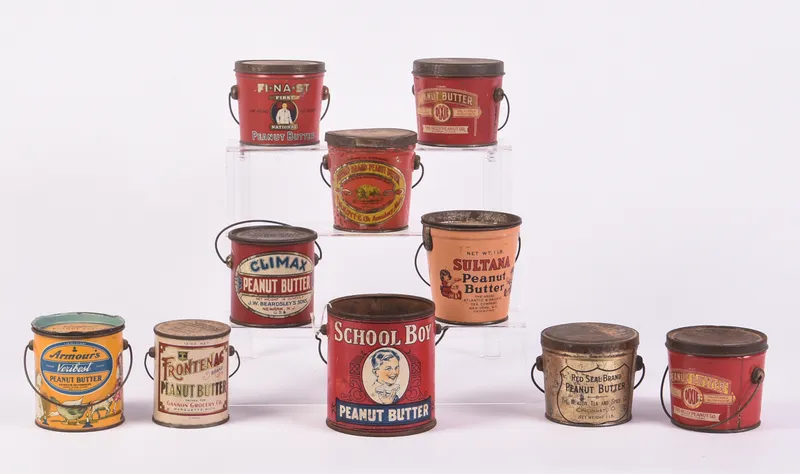 Ten Vintage Peanut Butter Tins. from auction in Freeport, Maine — image 12