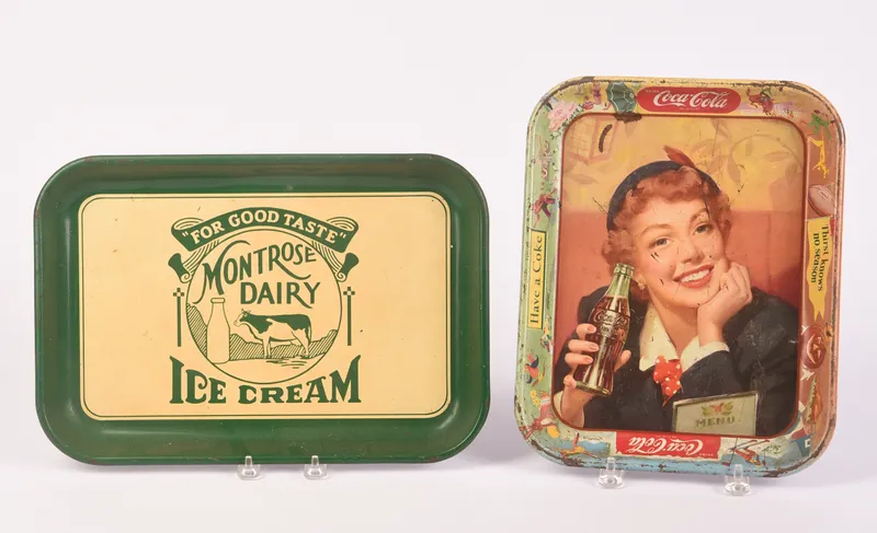 Two Mid 20th Century Metal Trays. from auction in Freeport, Maine — image 3