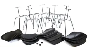 EIGHT HERMAN MILLER DCM CHAIRS.