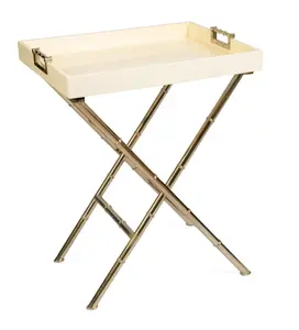 CHROME BAMBOO DESIGN TRAY TABLE.