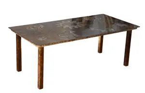 NATIVE AMERICAN DESIGN STEEL COFFEE TABLE.