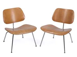 PAIR OF CHARLES EAMES FOR EVANS / HERMAN MILLER LCM CHAIRS.