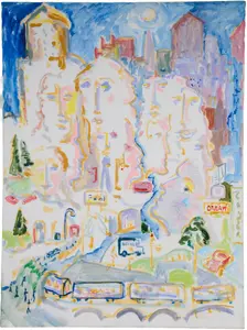 UNTITLED MID CENTURY IMPRESSIONIST ARTWORK.