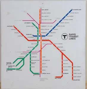 ORIGINAL 1983 BOSTON T MBTA “SPIDER MAP” SIGN