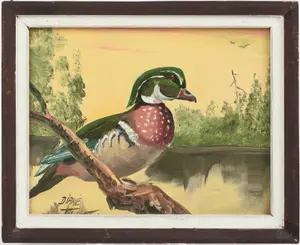 PAINTING OF A DUCK, SIGNED DIANE.