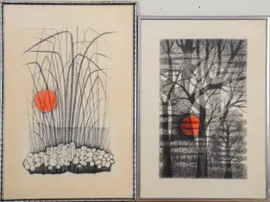 TWO HAND COLORED LITHOGRAPHS.