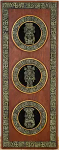 STONE AND WOOD WALL PLAQUE.