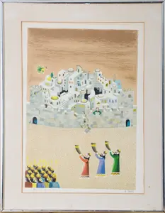 HEINZ SEELIG. KLAGEMAUER IN JERUSALEM.