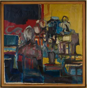 MID CENTURY ABSTRACT PAINTING.