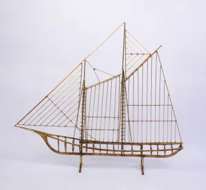 CURTIS JERE SCULPTURE OF A SHIP.