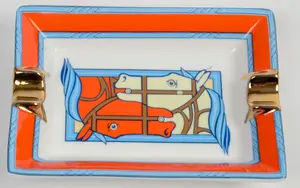 HERMES PORCELAIN ASHTRAY.