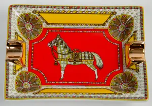 HERMES PORCELAIN ASHTRAY.