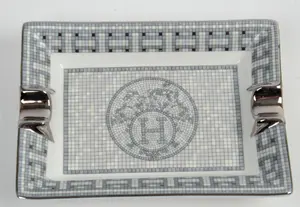 HERMES PORCELAIN ASHTRAY.