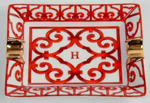 HERMES PORCELAIN ASHTRAY.