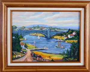 CHARLES T. STEPULE (1911-2006). THE BRIDGE AT GLOUCESTER.