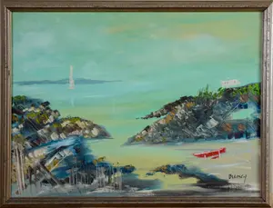 ALFRED BIRDSEY (1912-1996). BERMUDA HARBOR SCENE.