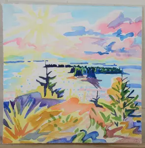 JILL HOY (MAINE, B. 1954). WEST OVER THE CAMDEN HILLS.
