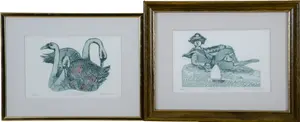 CAROL LUMMUS. TWO PRINTS.