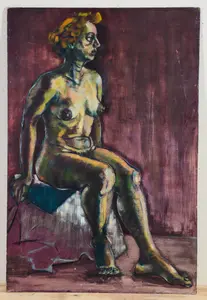 PAINTING OF A FEMALE NUDE.