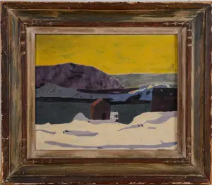 MODERNIST LANDSCAPE, SIGNED VIVIAN.