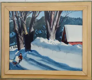 WALTON BLODGETT (1908-1963). BOY SHOVELING SNOW.