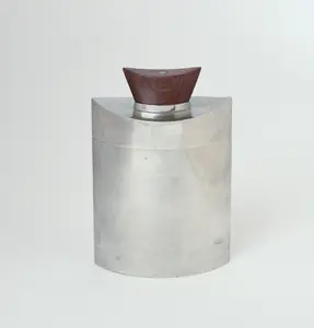 MID CENTURY MODERN PEWTER CONTAINER.