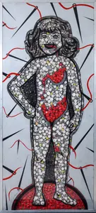 LARGE SCALE ARTWORK: BUTTON GIRL.