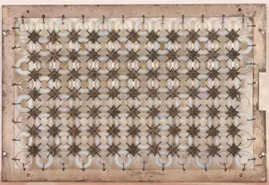 METAL AND GLASS WALL ART.