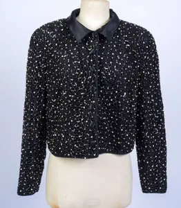 GIORGIO ARMANI BEADED JACKET, SIZE 48.