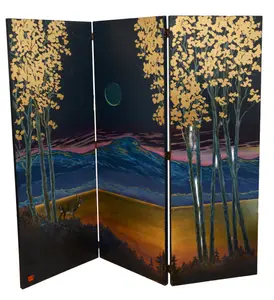 John Squadra (B. 1932). Painted Screen with Trees
