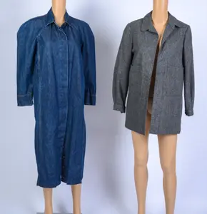NORMA KAMALI DENIM DRESS AND THE BEENE BAG BLAZER, SIZE S.