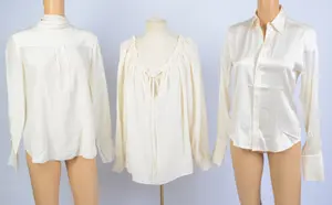 THREE SILK DESIGNER WOMEN'S SHIRTS.