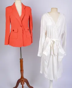 HANRO COTTON DRESS, XL, AND A ST. JOHN JACKET, SIZE 12.