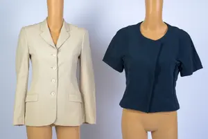 PIAZZA SEMPIONE BLAZER AND A RENE LEZARD BLOUSE.