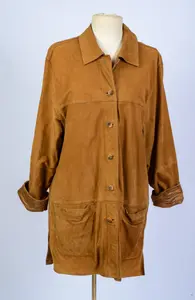 REVERSIBLE SUEDE/LEATHER JACKET, SIZE M.