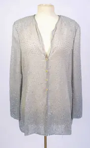 GIORGIO ARMANI BEADED TOP, SIZE 48.