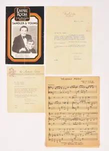 BING CROSBY, ANDREWS SISTERS AND SANDLER & YOUNG AUTOGRAPHS.
